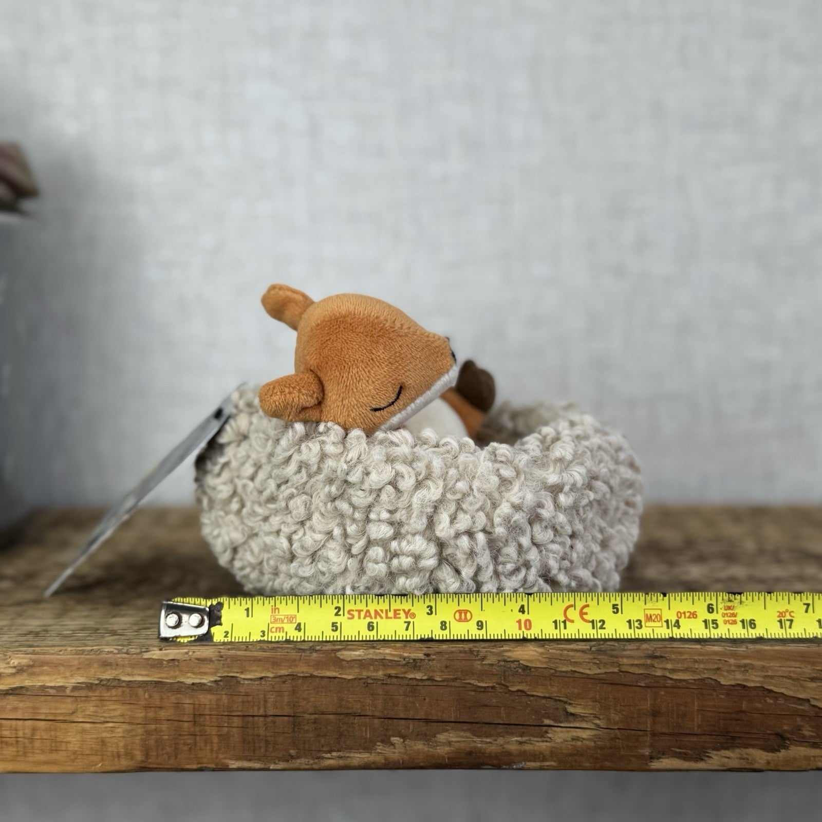 Jellycat Hibernating Fox - Tiny Fox In A Beanbag Nest Wildlife Plush Rare 5"