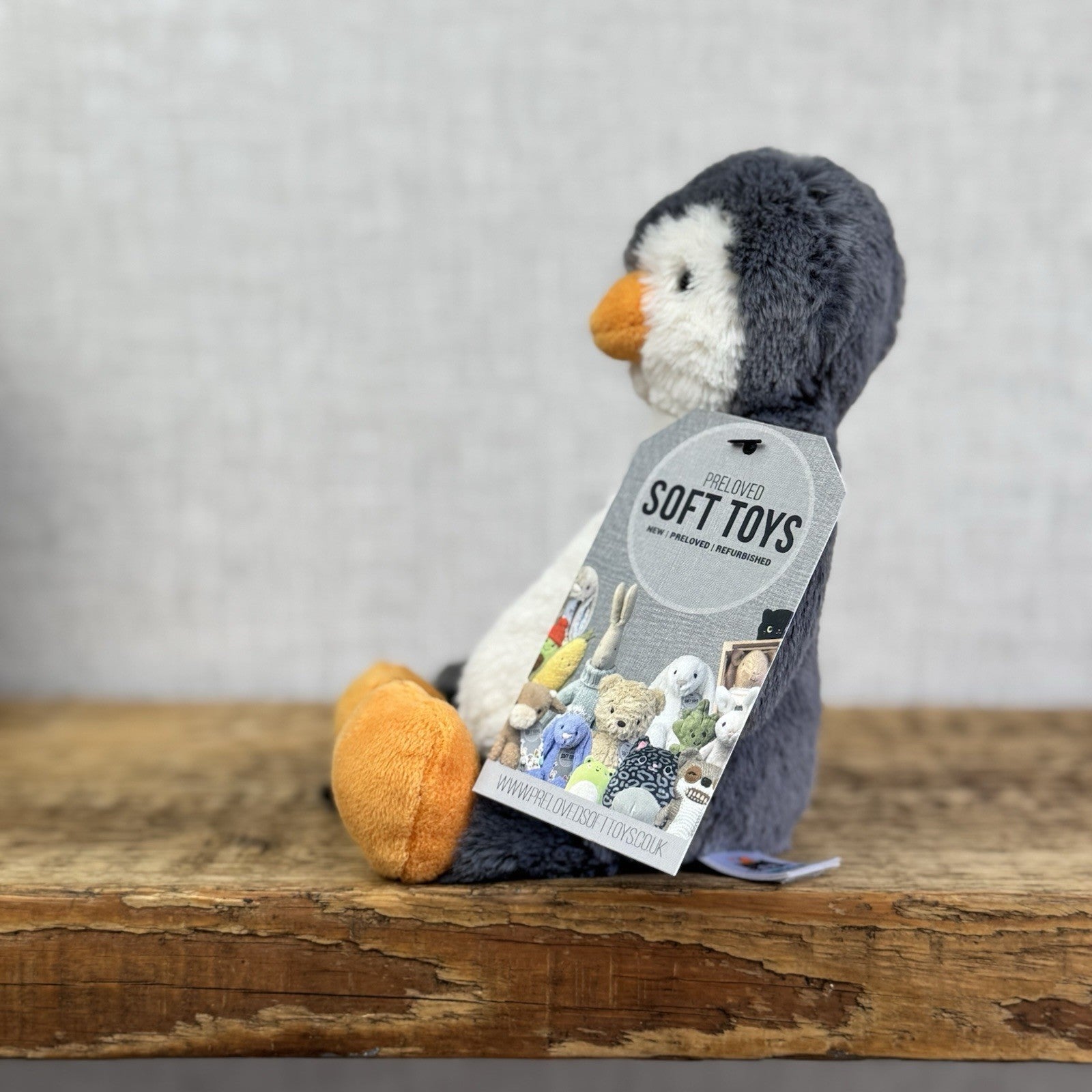Jellycat Bashful Grey Bashful Penguin - Small Retired Grey  Penguin Beanie 8”