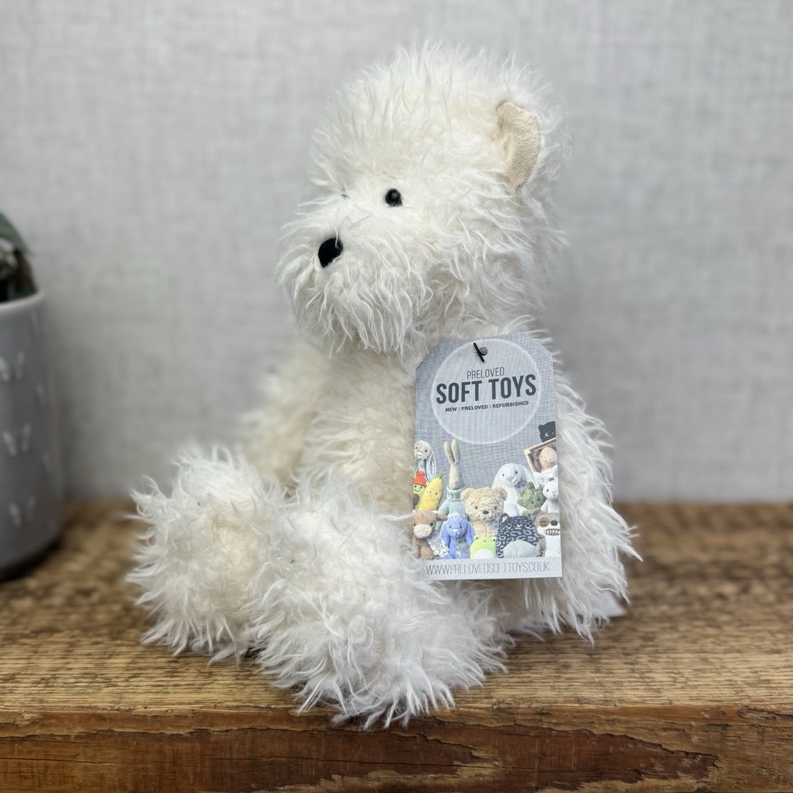Jellycat Angora Blizzard Bear - Fluffy Medium White Bear Soft Toy Retired 12"
