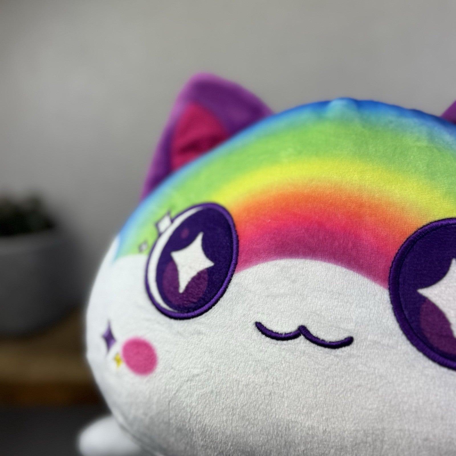 Jumbo Aphmau MeeMeows Galaxy Cat - Rainbow Cat Huge Squishmallow Plush Rare 16"