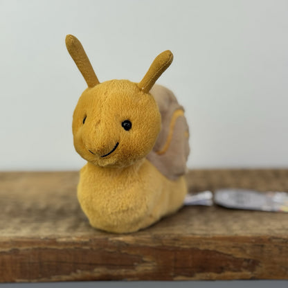 Jellycat Sandy Snail - Retired Small Yellow Snail Soft Toy Beanie Rare 6"
