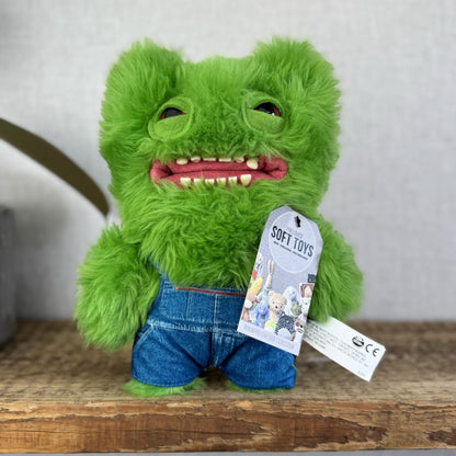 Fuggler Old Mcfuggler - Green Fluffy Funny Ugly Monster In Dungarees Retired