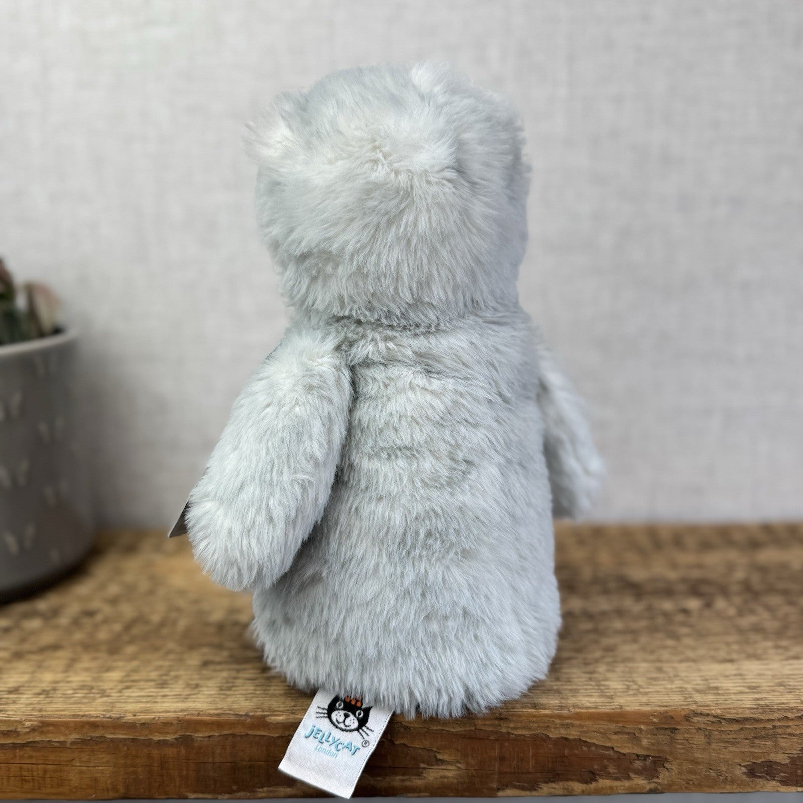 Jellycat Medium Bashful Owl Chick - Birch Grey Colouring Owl Soft Toy Medium 9"