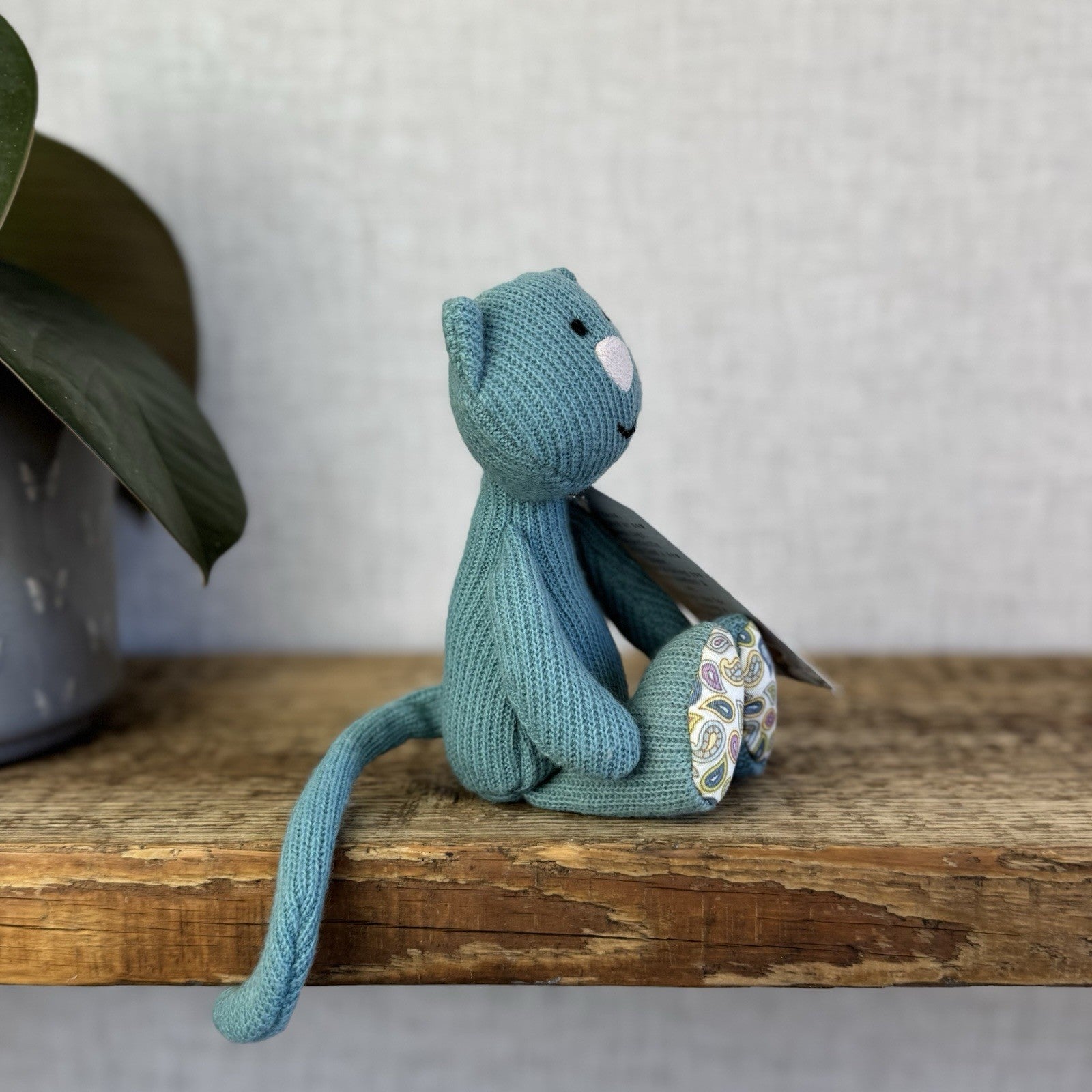 Jellycat Little Cashmina Cat - Blue Knitted Jellycat Kitten Beanie Small 7” Rare