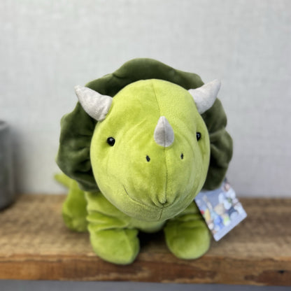 Jellycat Medium Mellow Mallow Dinosaur - Green Triceratops Squishy Plush Beanie