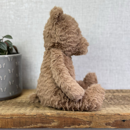 Jellycat Cocoa Bear - Medium Brown Textured Bear Beanie Plush Toy Retired 12"
