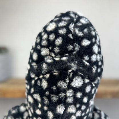 Jellycat Large Pebble Shark - Black/White Spot Large Beanie Shark 25"