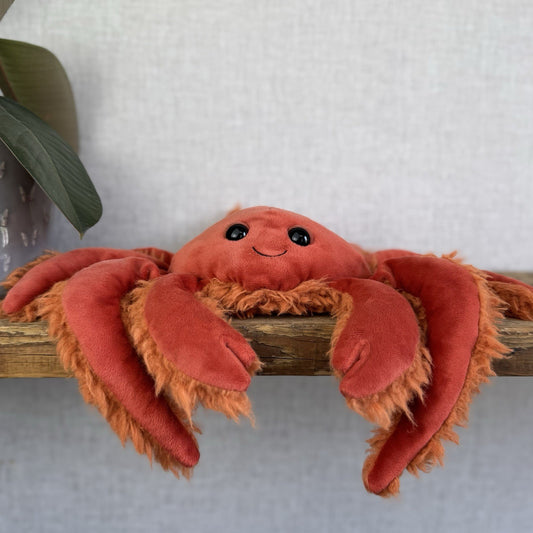 Jellycat Spindleshanks Crab - Red Fluffy Legs Crab Retired Soft Toy Beanie 12”