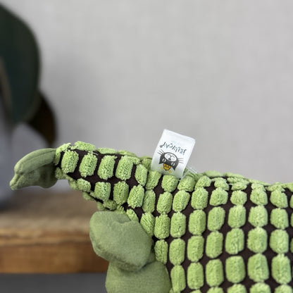 Jellycat Small Cordy Roy Dino - Small Green Corduroy Doppy Dino Beanie Plush 8"