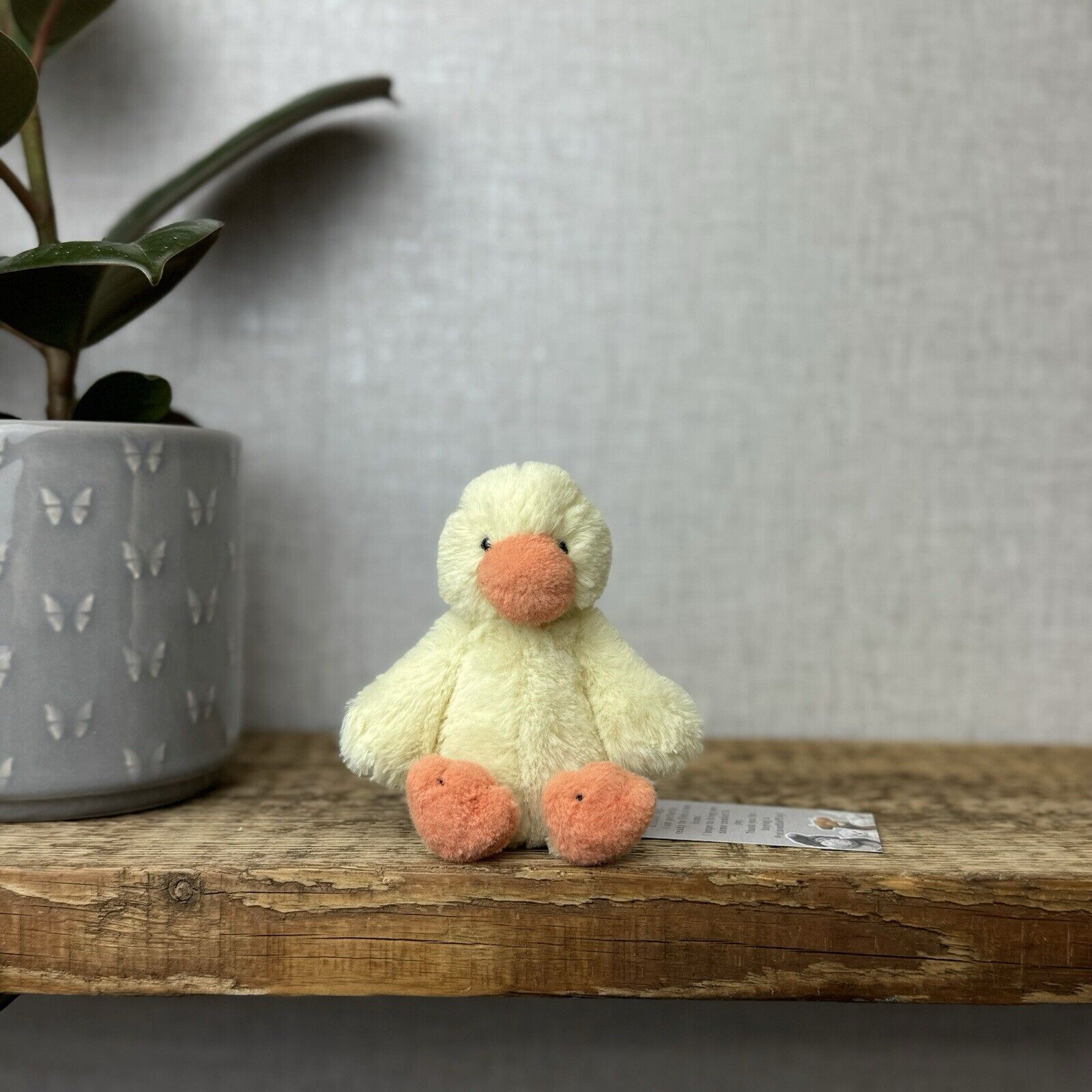 Jellycat Tiny Bashful Duckling - Tiny Yellow & Orange Duck Beanie Retired 5”