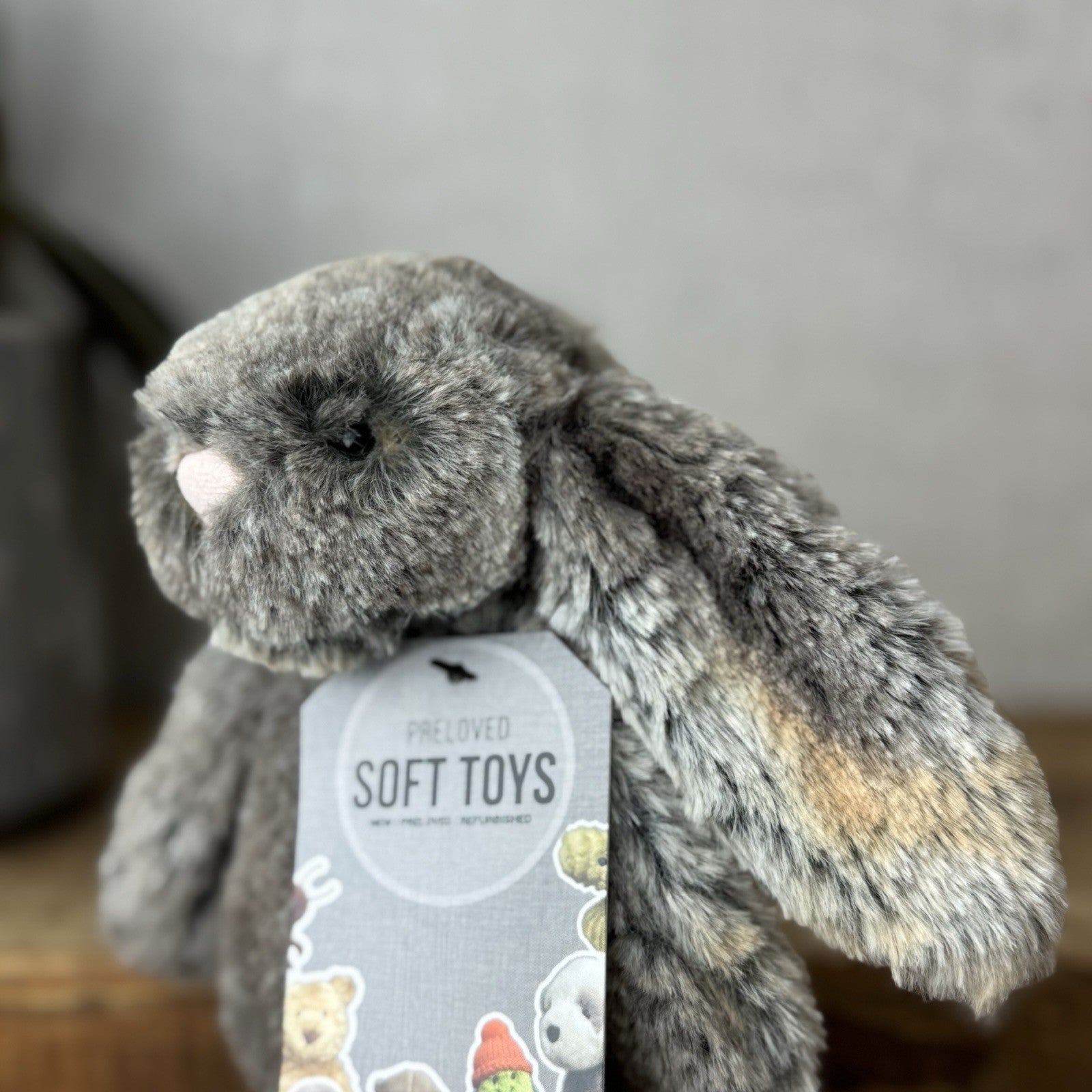 Jellycat Small Cottontail Bunny - Woodland Bunny - Brown Grey Bunny Small 8”