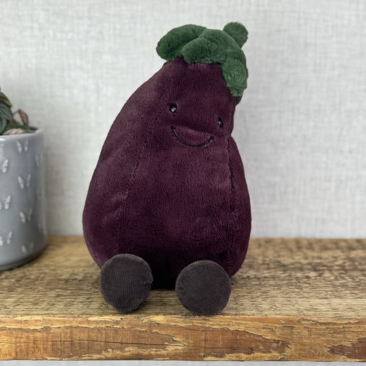 Jellycat Amueable EggPlant - Aubergine With Legs Rare Purple Veg Plush NWOT 11"