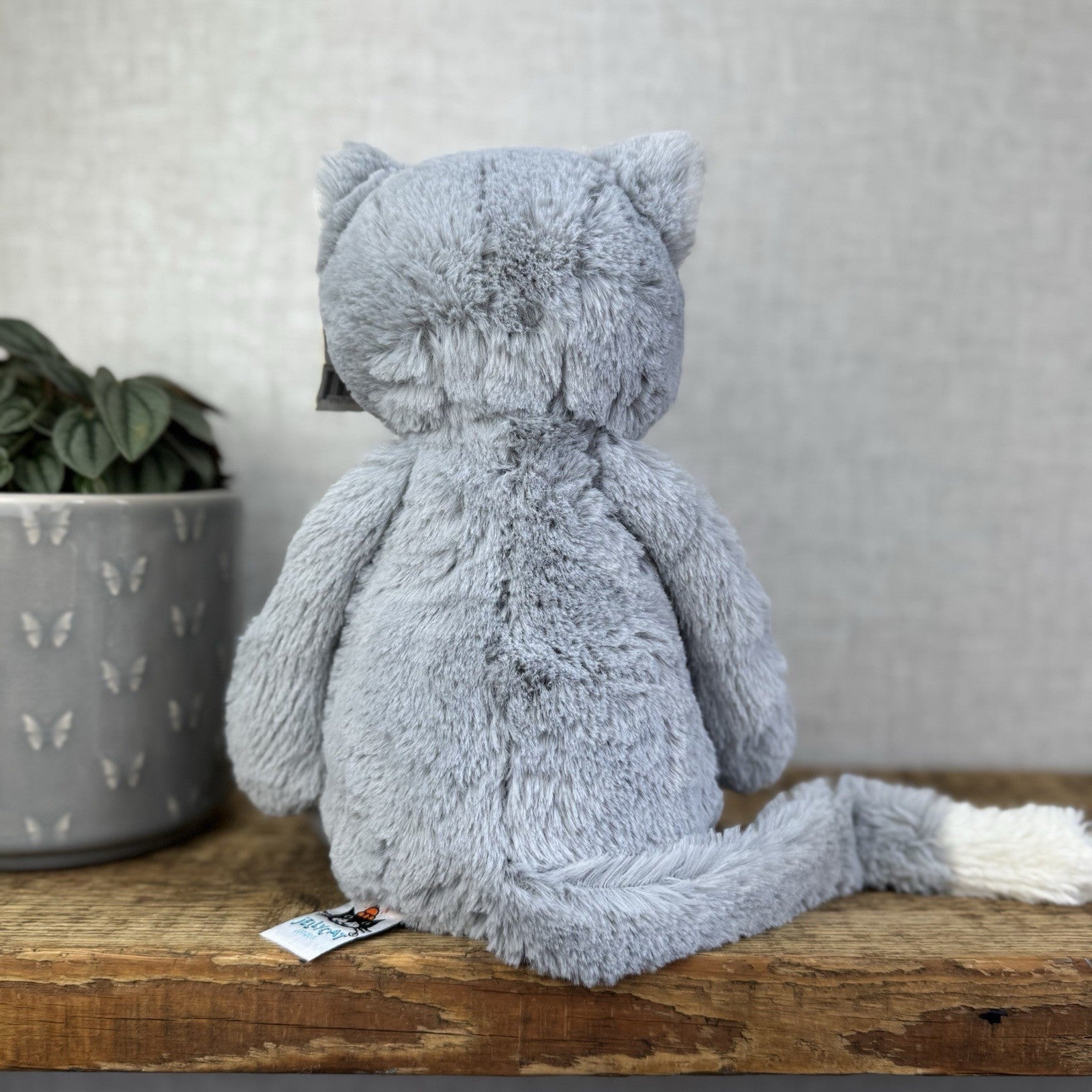 Jellycat Medium Bashful Cat - Grey/White Medium Kitten Plush - With Tags