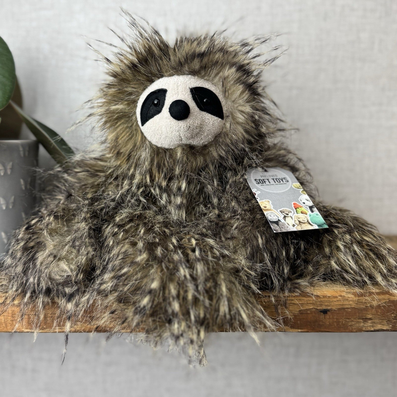 Jellycat Cyril Sloth - Fluffy Grey/brown Sloth Soft Toy Retired Rare Beanie 14”