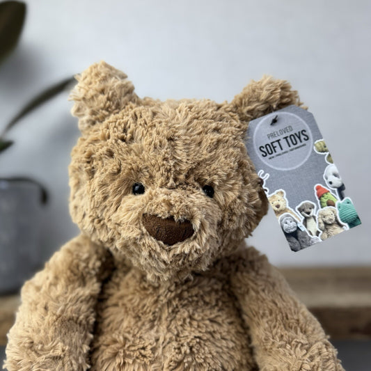Jellycat Large Bartholemew Bear - Jellycat Textured Tan Sitting Bear Plush 14”