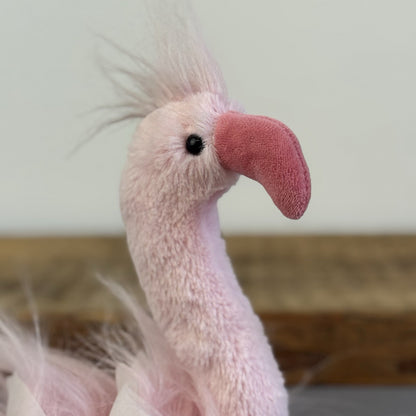 Jellycat Small Flo Maflingo - Fluffy Pink Flamingo Beanie With Tags (imperfect)