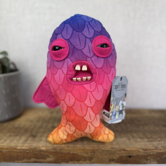 Fuggler Codfather - Pink/purple Fish Funny Ugly Soft Toy Retired Rare NWOT