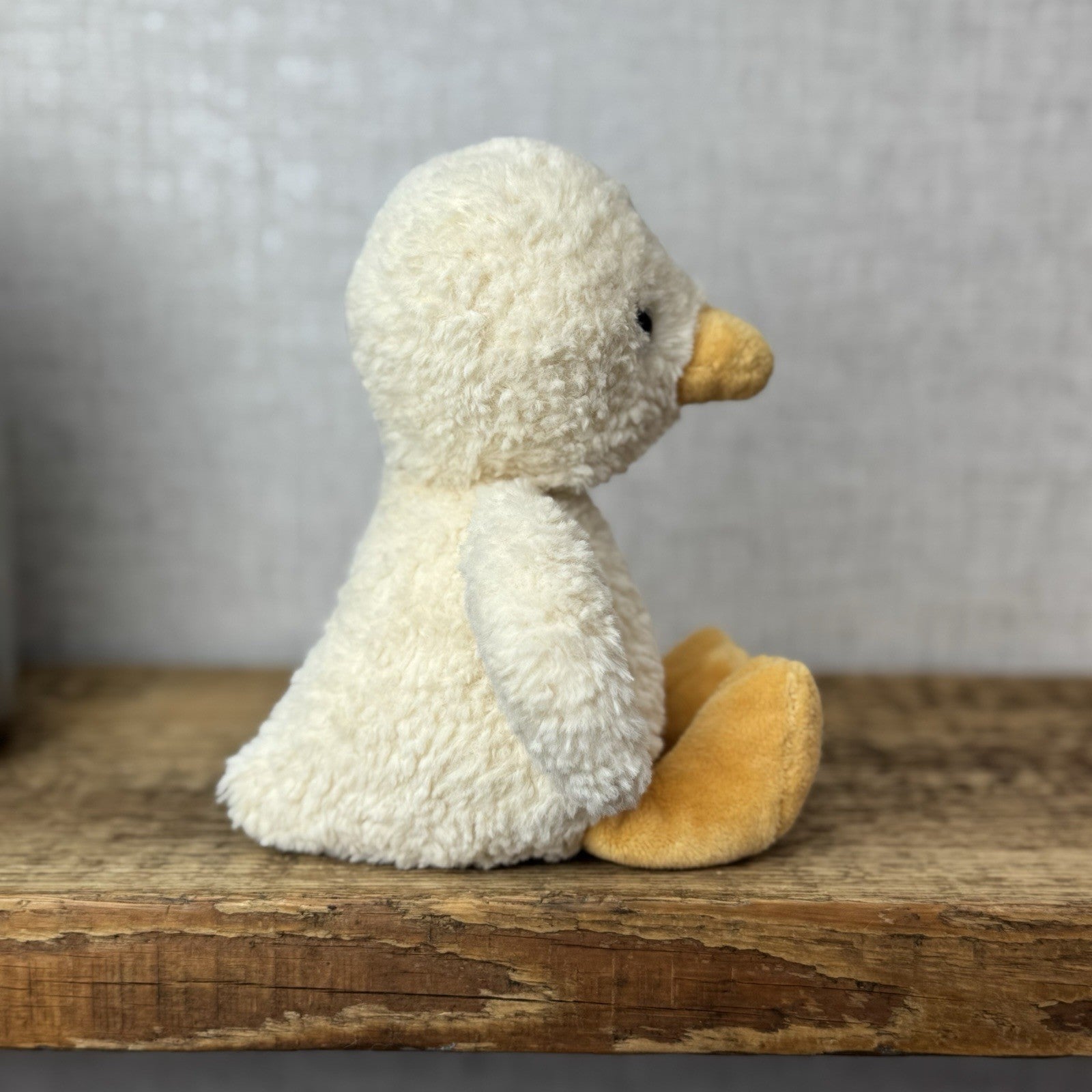 Jellycat Tumbletuft Duck - Small Pale Yellow Textured Duck Beanie Plush NWOT 8"