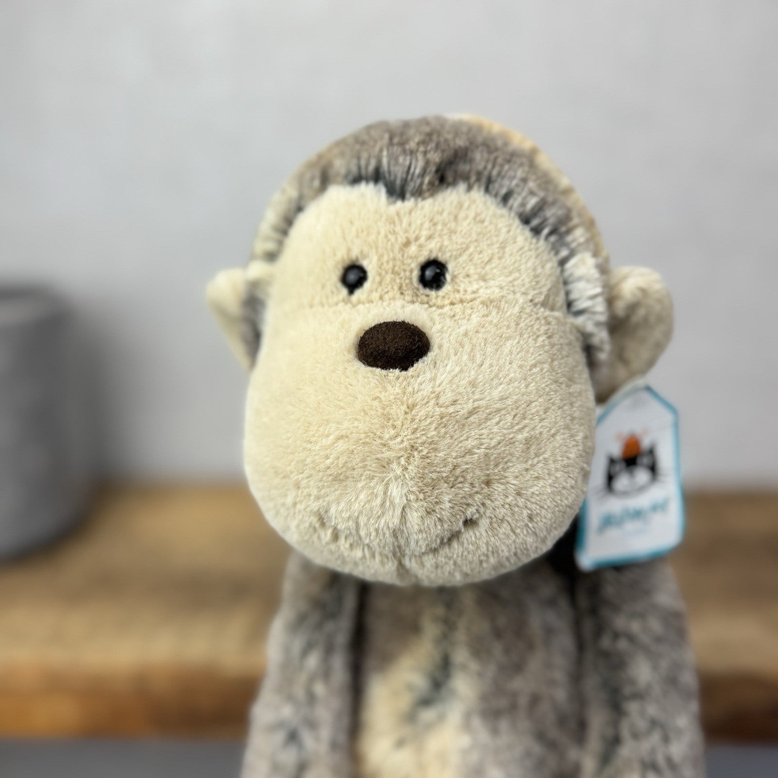 Jellycat Medium Mattie Monkey - Woodland Grey/Brown Mix Monkey With Tags 16"