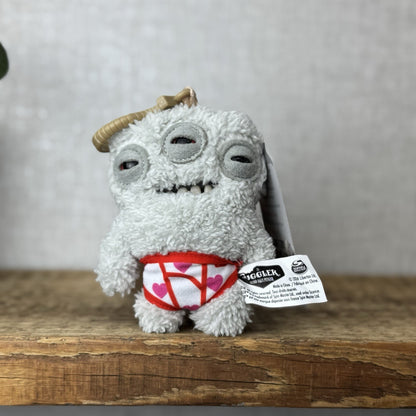 Fuggler Budgie Fuggler Annoyed Alien - Grey Fuggler Monster With Pants Clip 5”