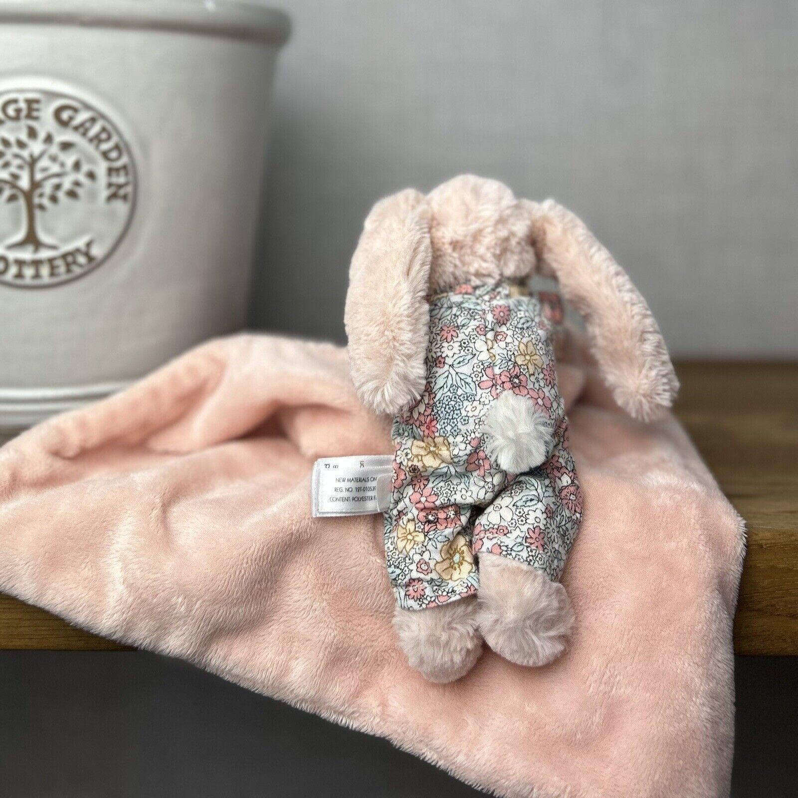 Jellycat Bedtime Blossom Blush Bunny Soother ~ Bunny In Pj Soother Retired 