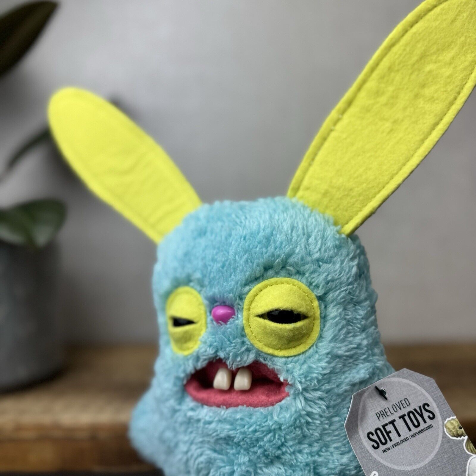 Fuggler Rabid Rabbit Snuggler Edition - Blue Bunny Funny Ugly Monster Plush 