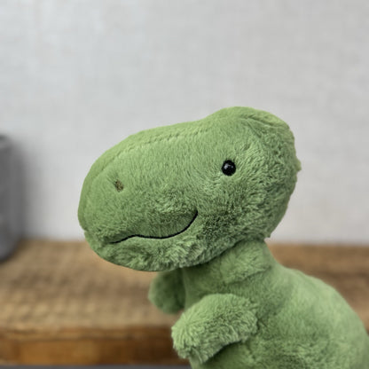 Jellycat Fossily T Rex - Medium Green Dinosaur Soft Toy Retired Plush Toy 12"