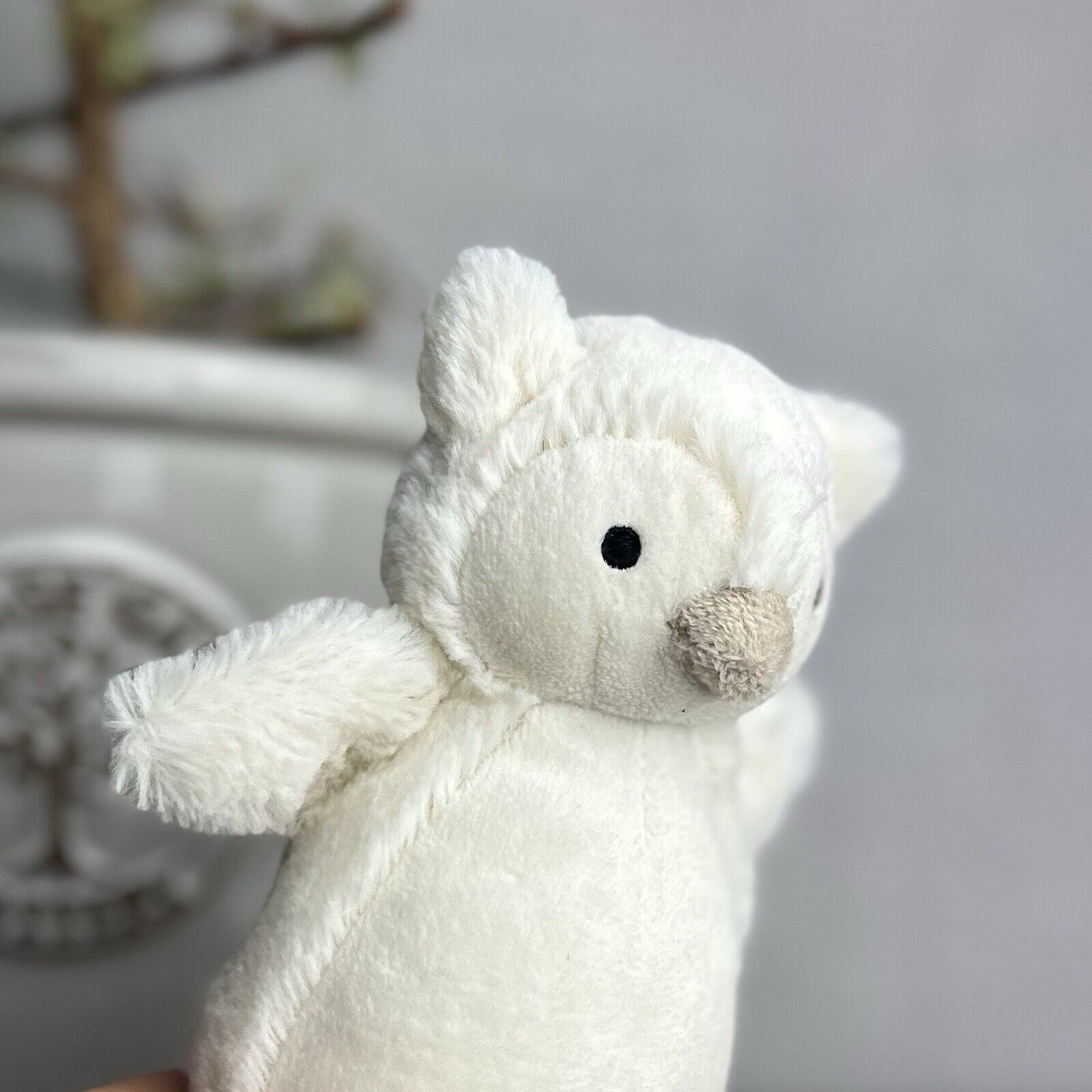 Jellycat Bashful Snowy Owl Rattle - Small Bashful White Owl Rattle - 6” Beanie