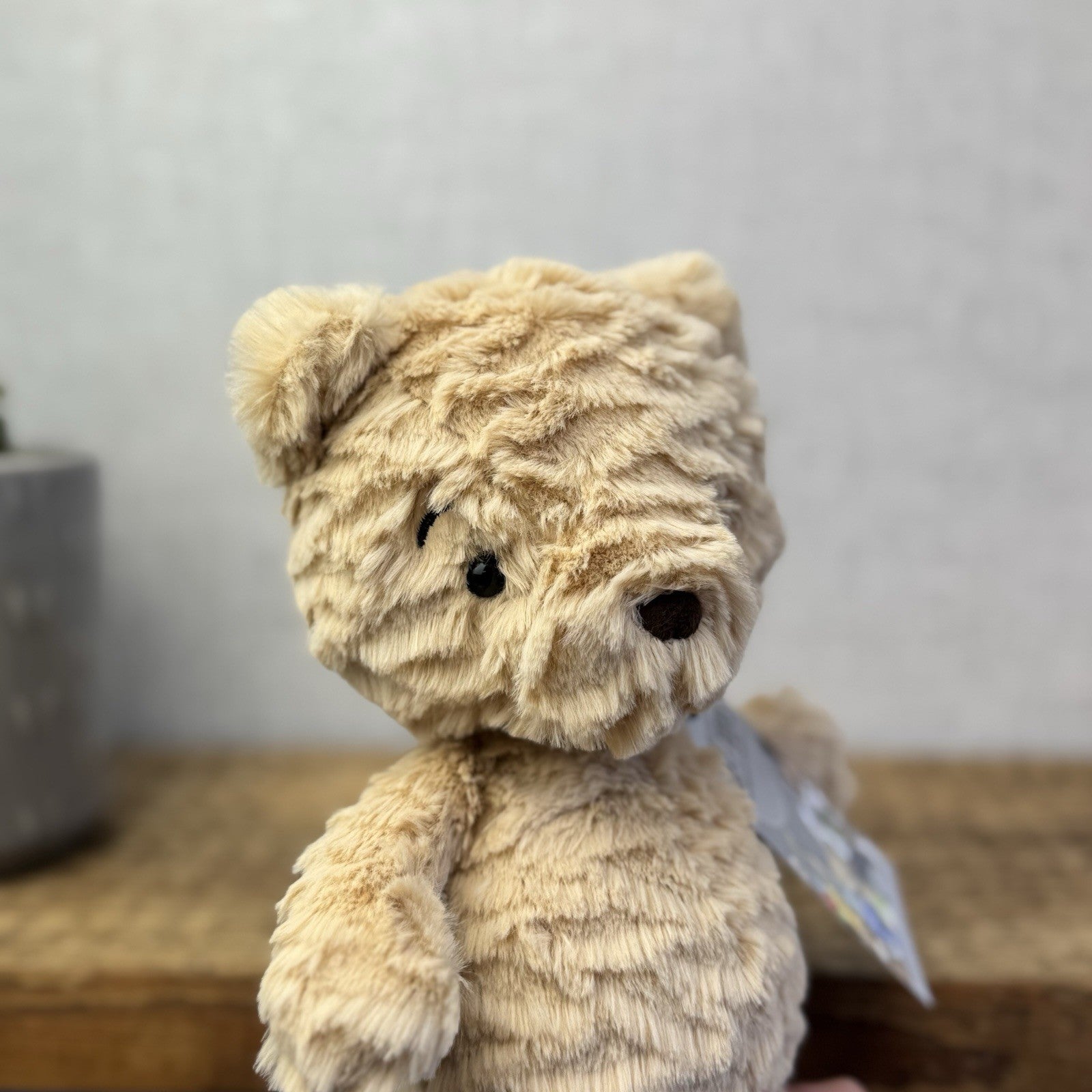 Jellycat Squishu Bear - Small Honey Colour Textured Bear Beanie Retired 10"