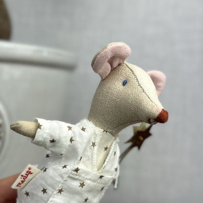 Maileg Tooth Fairy Mouse - Retired 2015 Winter - White Star Fiary 16-3789-00