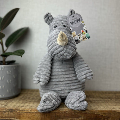 Jellycat Medium Cordy Roy Rhino - Large Grey Beanie Rhino Plush 14"