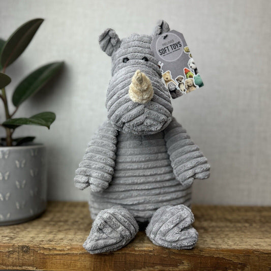 Jellycat Medium Cordy Roy Rhino - Large Grey Beanie Rhino Plush 14"