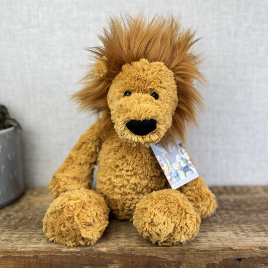 Jellycat Medium Mumble Lion - Rare Sguiggle Lion Soft Toy Beanie Plush 14"