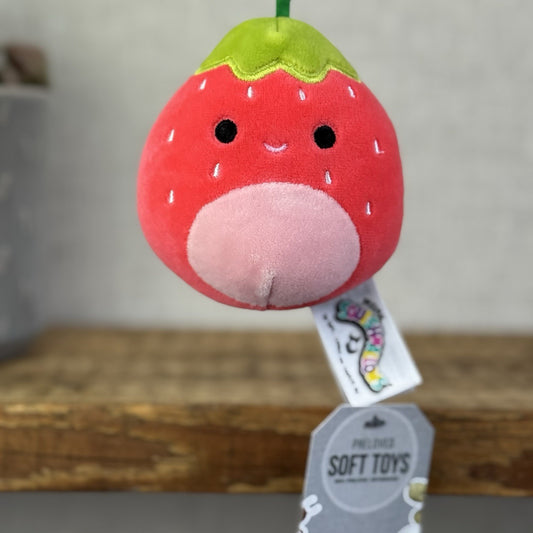 Squishmallow Strawberry Clip Plush Keyring - Scarlet Strawberry Clip 4"