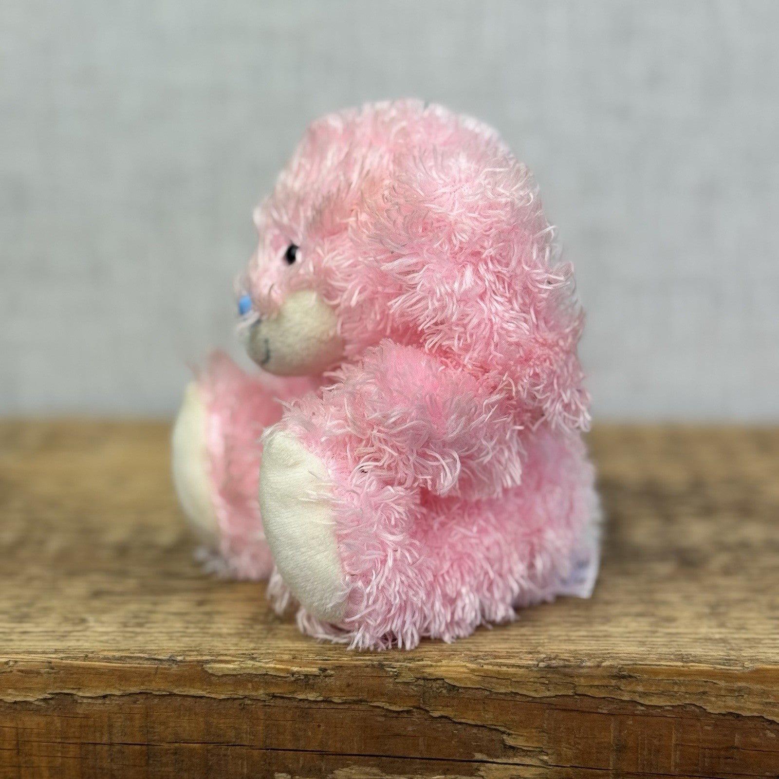 Blue Nose Friends Cotton Tail Bunny #14 5" NWOT Pink Bunny Curly Hair Bunny