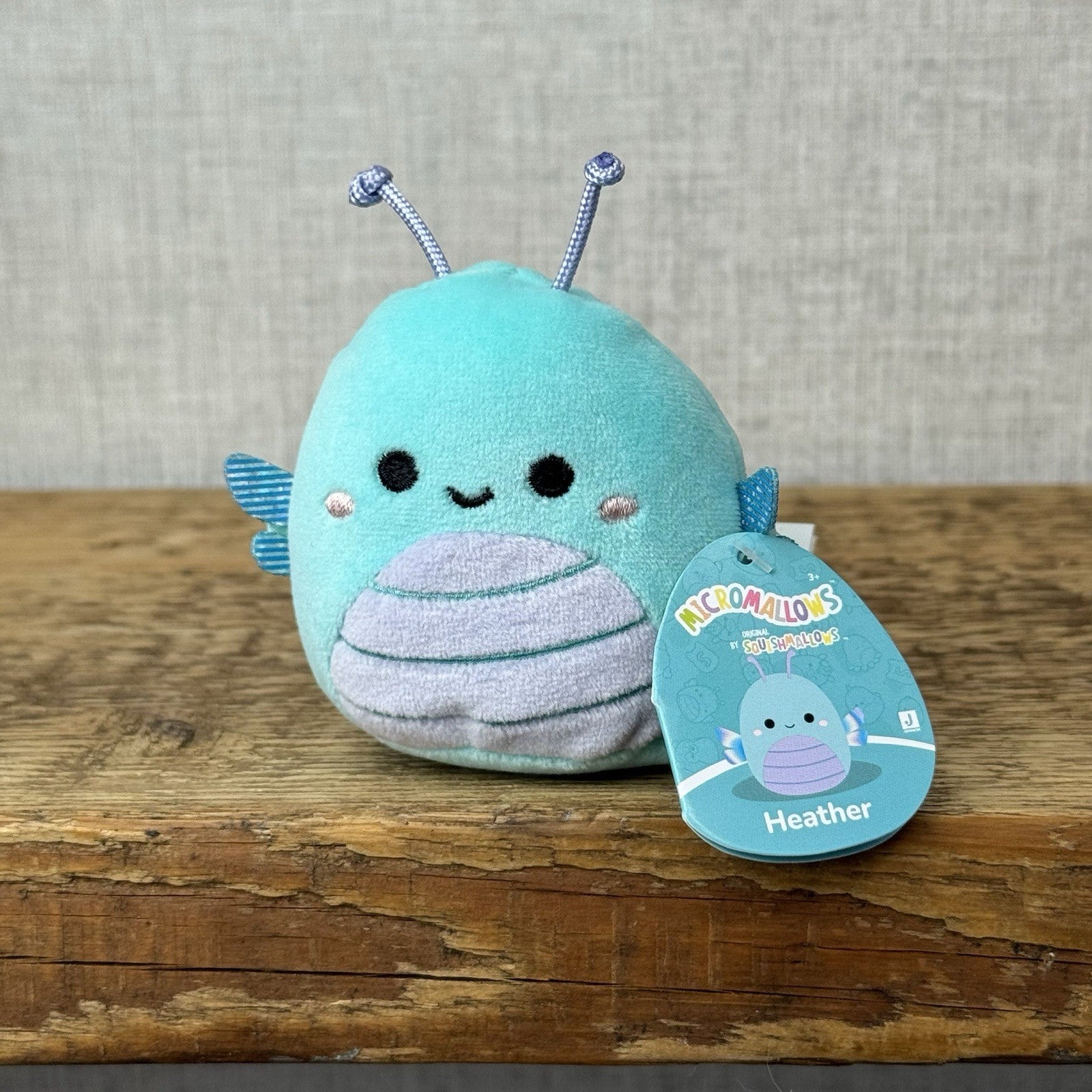 Squishmallow Micromallow - Mini Heather Dragonfly Blue Tags (Multi Buy Discount)