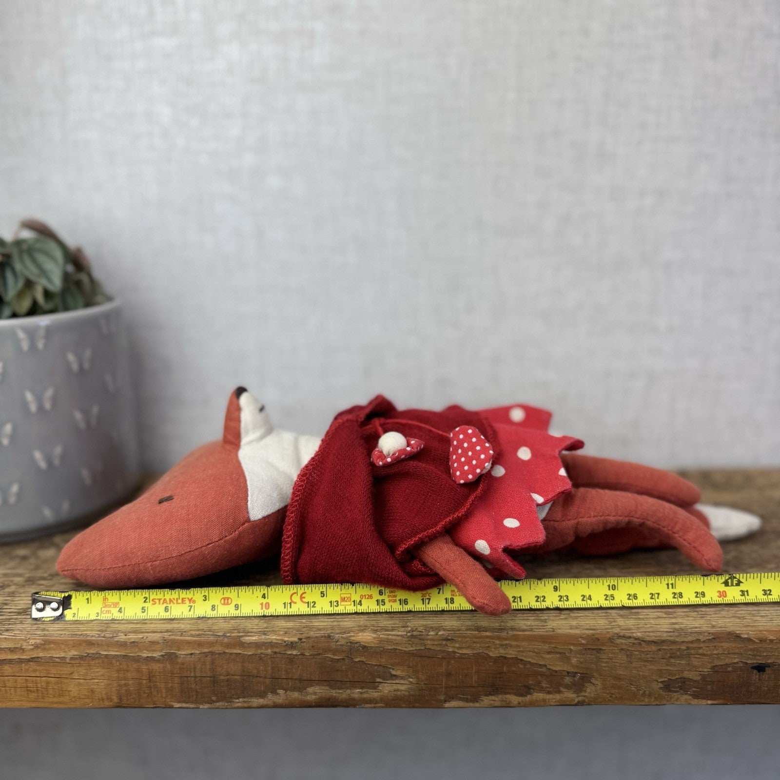 Maileg Red Riding Hood Fox - Retired Fox Plush With Hood Fairy Tale Soft Toy 