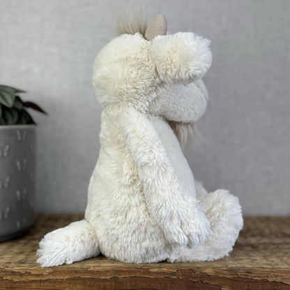 Jellycat Medium Bashful Billy Goat Billie Goat White Beanie Bearded Soft Toy 12"