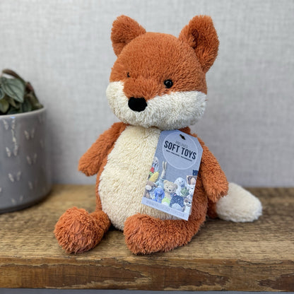 Jellycat Peanut Fox - Medium Peanut Scruffy Small Chubby Red Fox Beanie 12"