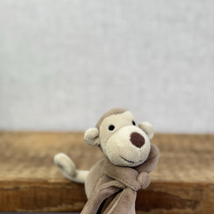 Jellycat My First Monkey Soother - Monkey Comforter Toy Brown Velour 8”