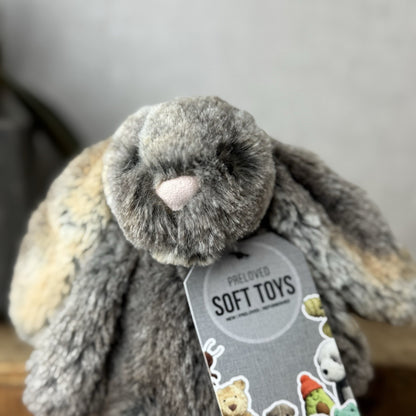 Jellycat Small Cottontail Bunny - Woodland Bunny - Brown Grey Bunny Small 8”