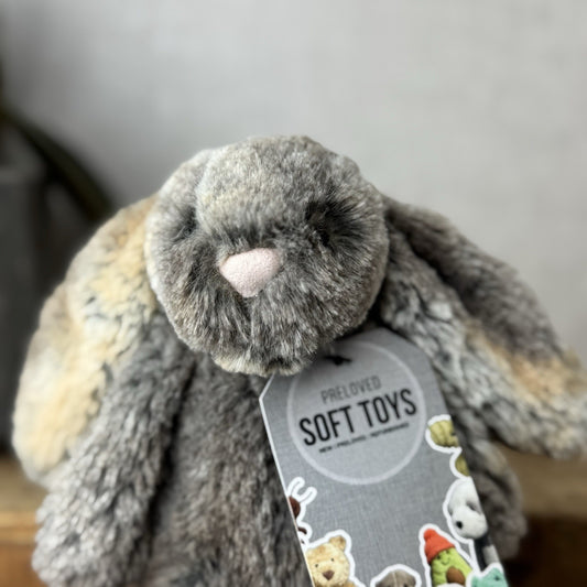 Jellycat Small Cottontail Bunny - Woodland Bunny - Brown Grey Bunny Small 8”