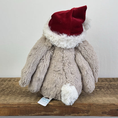 Jellycat Bashful Christmas Bunny - Beige Bashful Bunny With Christmas Hat 12"