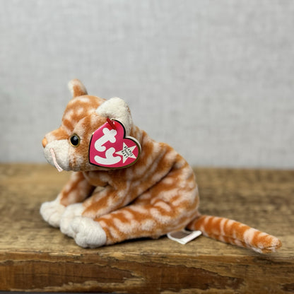 TY Beanie Baby Classic Amber The Ginger Cat Retired Beanie Cat With Tag