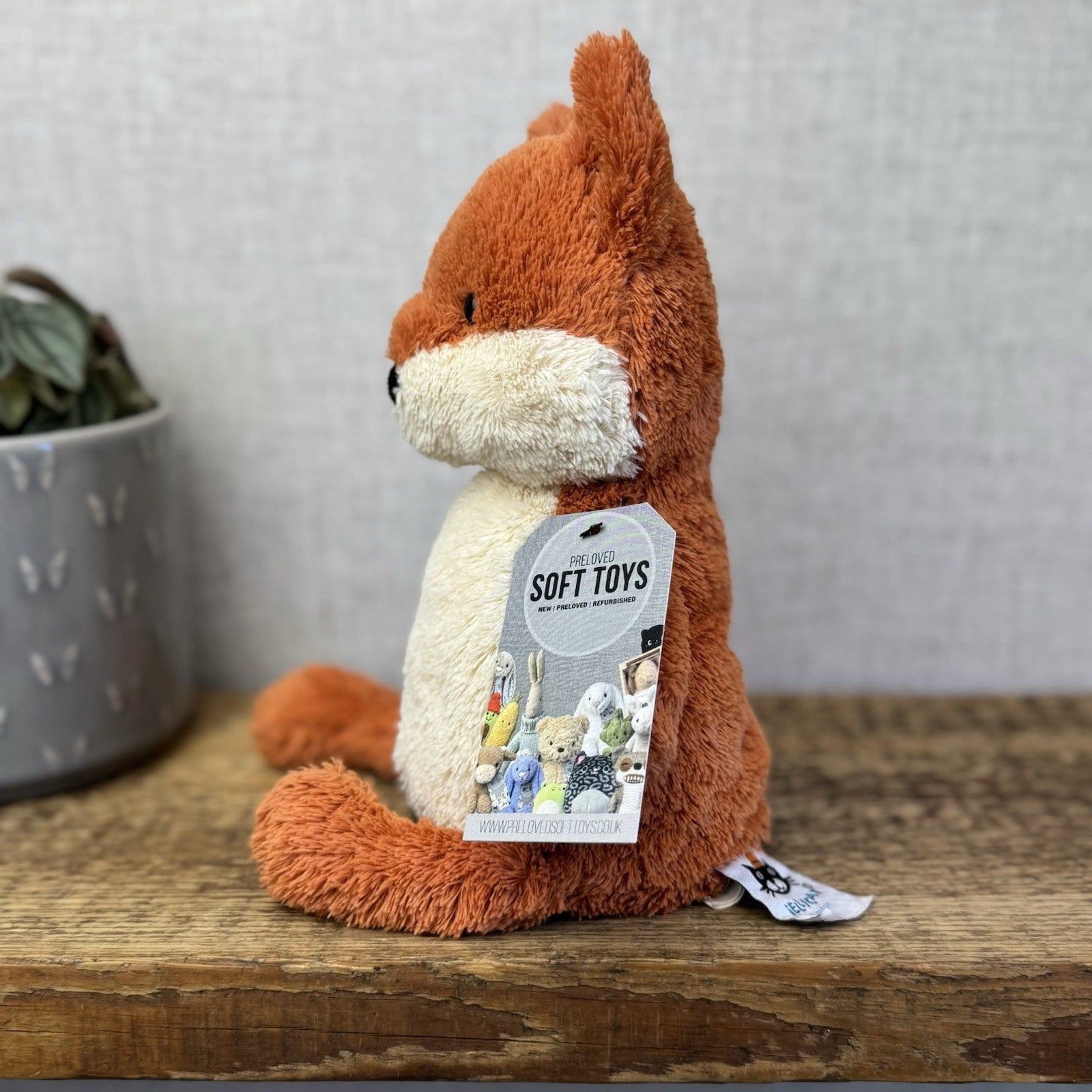 Jellycat Peanut Fox - Medium Peanut Scruffy Small Chubby Red Fox Beanie 12"