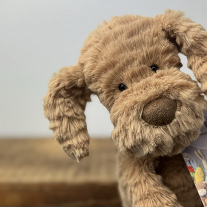 Jellycat Fuddlewuddle Puppy Medium - Light Brown Beige Dog NWOT Rare 8"