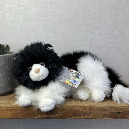 TY Kitties Black & White Fluffy Cat Soft Toy Retired Beanie 2007