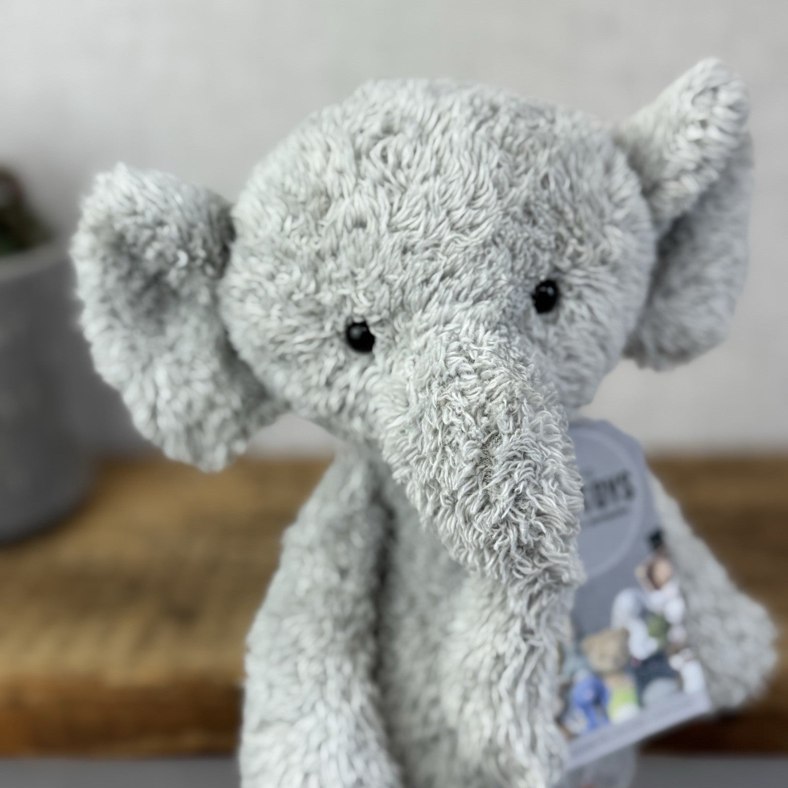Jellycat Medium Nugget Elephant - Medium Nugget Elephant Grey Soft Toy 12"