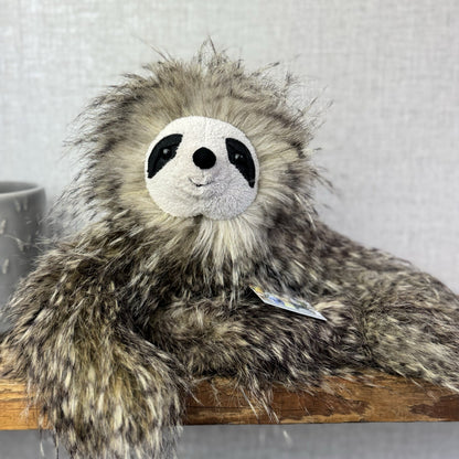 Jellycat Cyril Sloth - Fluffy Grey/brown Sloth Soft Toy Retired Rare Beanie 14”