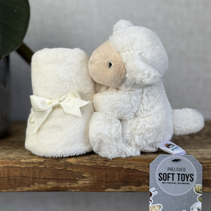 Jellycat Bashful Lamb Soother - Sheep Lamb Cream Comfort Blanket Baby Gift NWOT